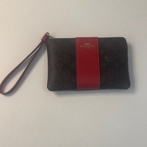 Coach Black and Red Wristlet